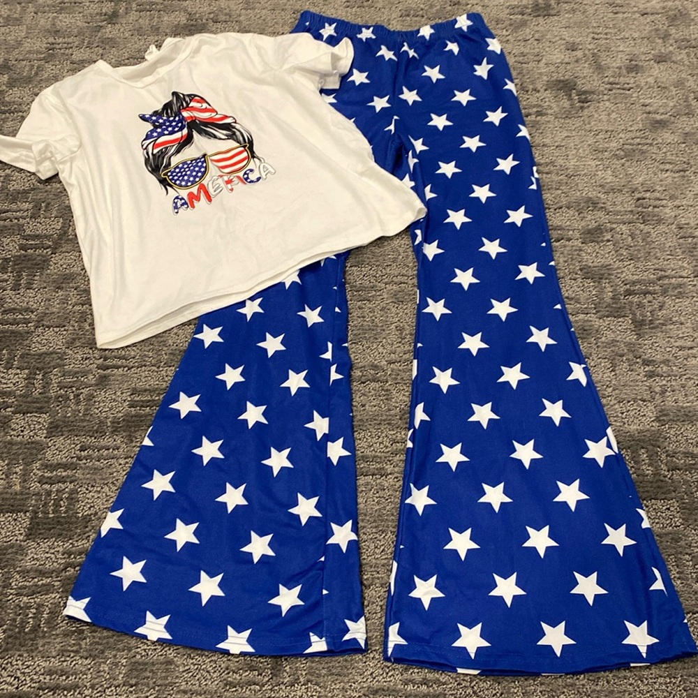 Girls 4th of July matching set